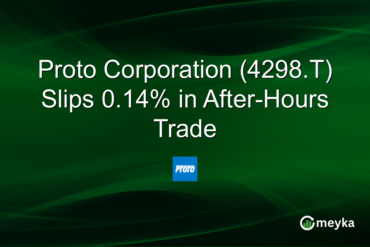 Proto Corporation (4298.T) Slips 0.14% in After-Hours Trade
