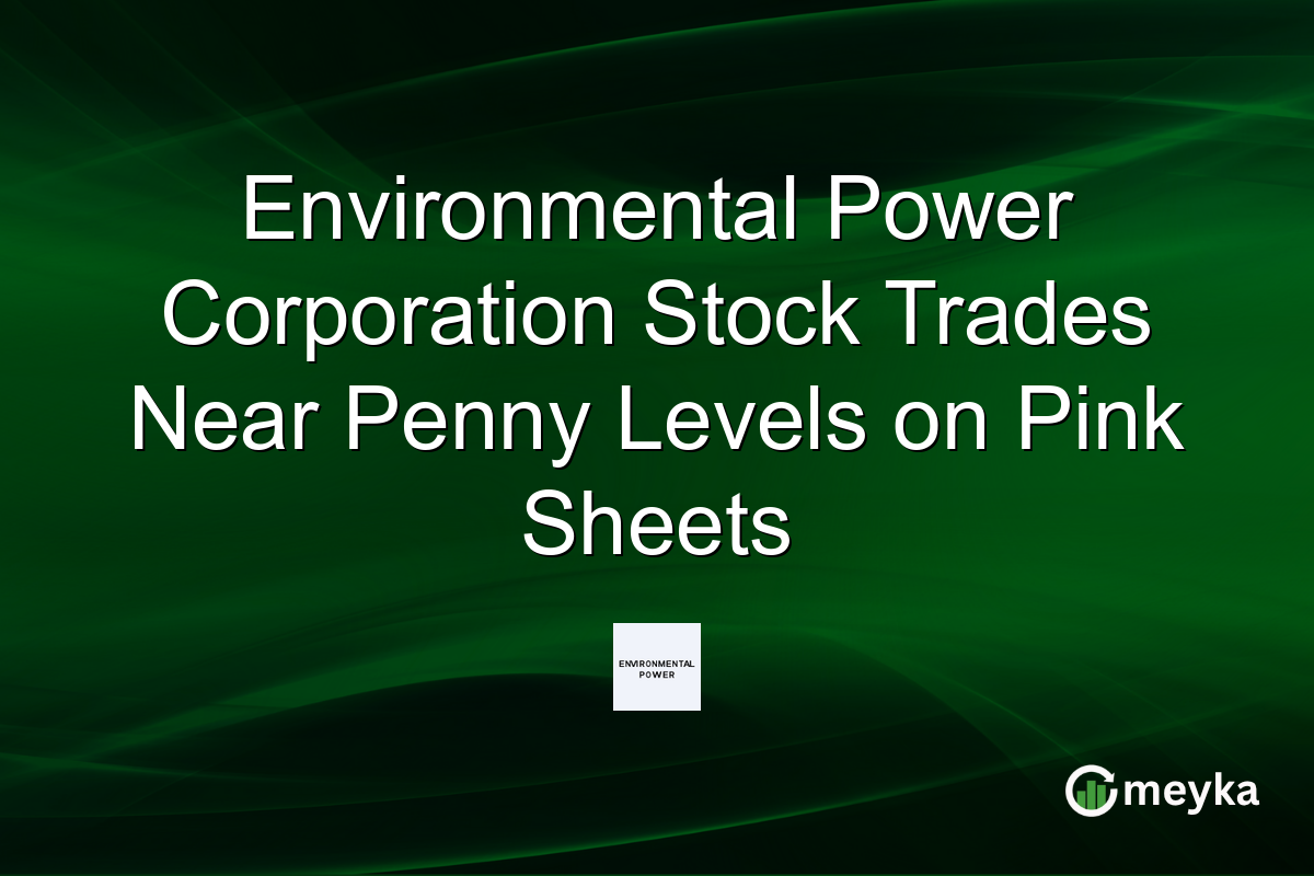 Environmental Power Corporation Stock Trades Near Penny Levels on Pink Sheets