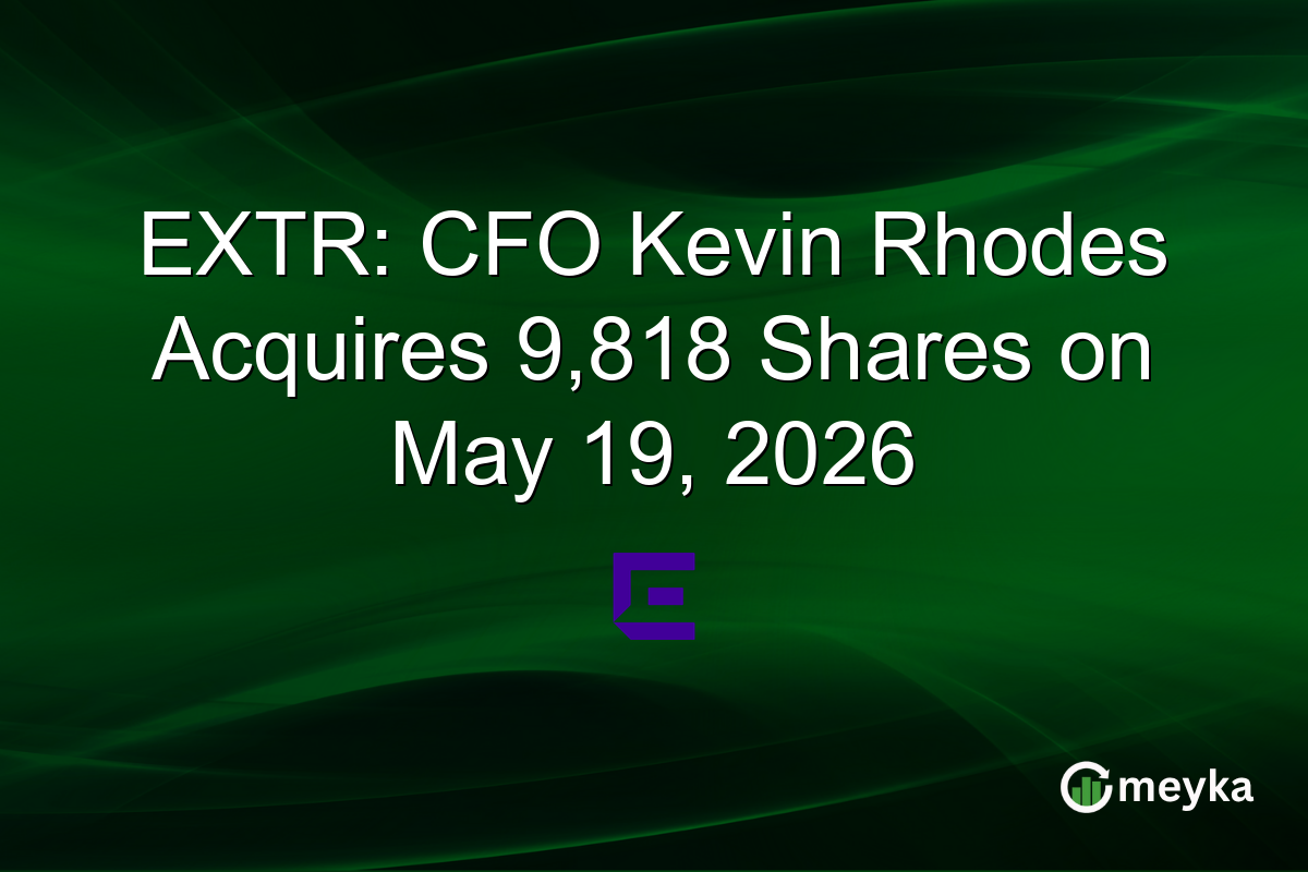 EXTR: CFO Kevin Rhodes Acquires 9,818 Shares on May 19, 2026
