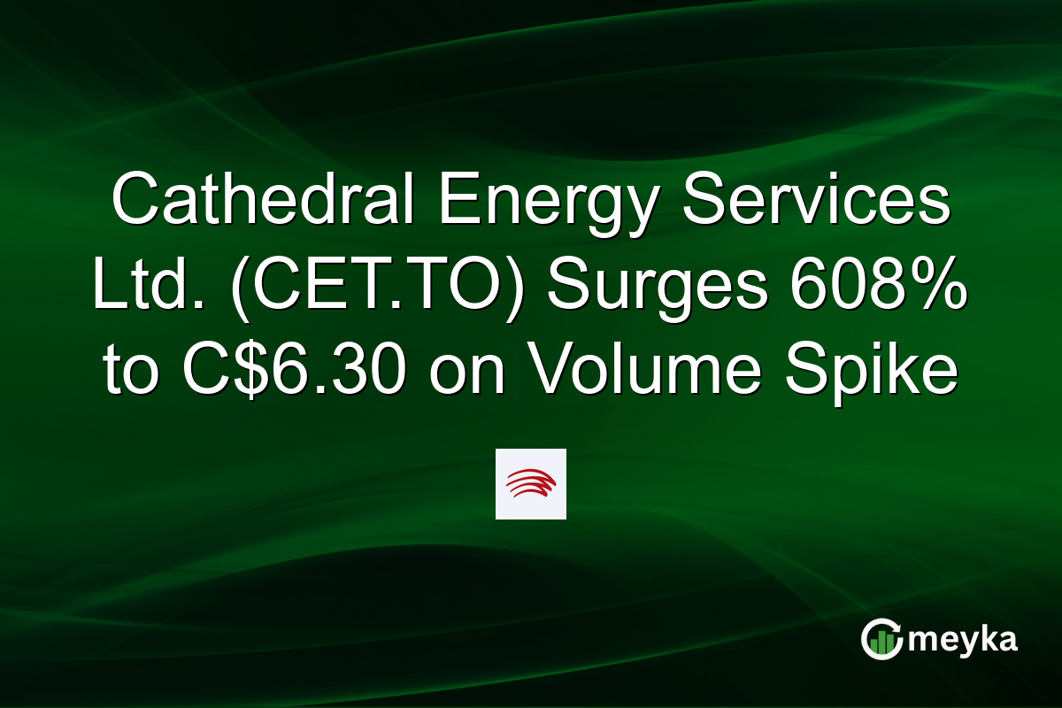 Cathedral Energy Services Ltd. (CET.TO) Surges 608% to C$6.30 on Volume Spike