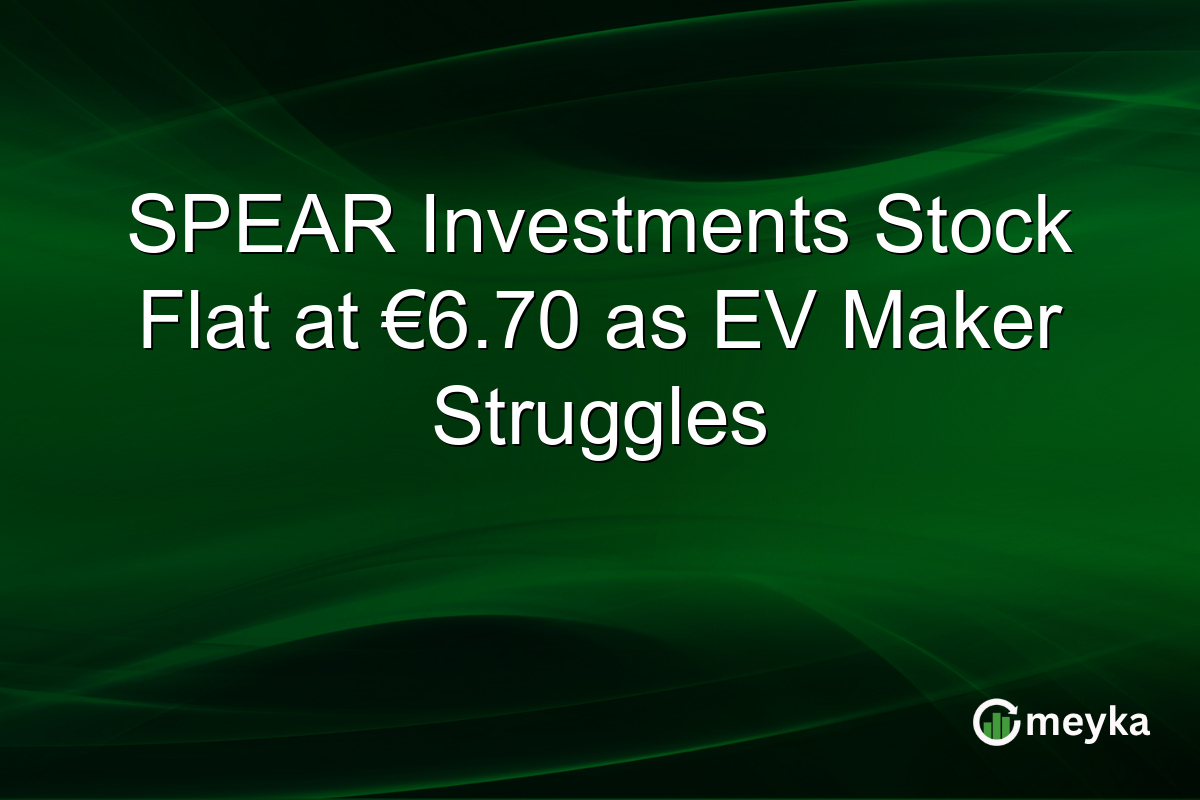 SPEAR Investments Stock Flat at €6.70 as EV Maker Struggles