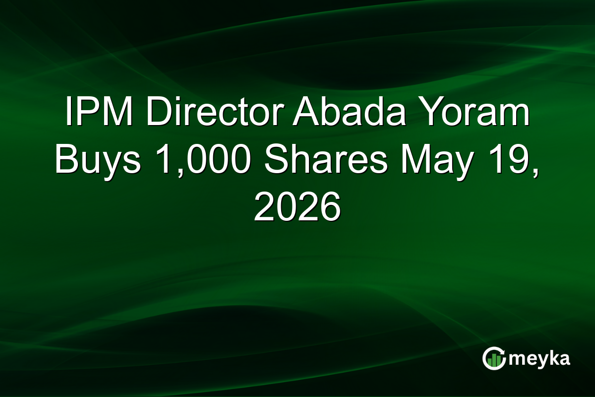 IPM Director Abada Yoram Buys 1,000 Shares May 19, 2026