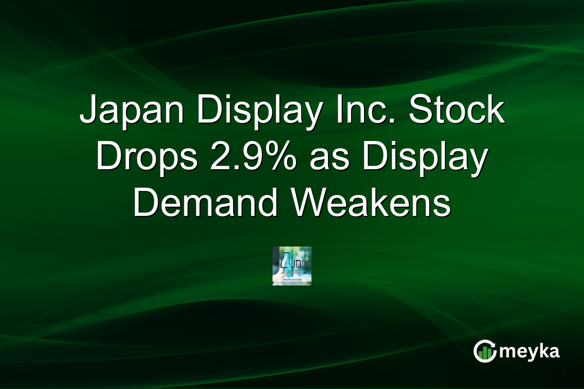 Japan Display Inc. Stock Drops 2.9% as Display Demand Weakens