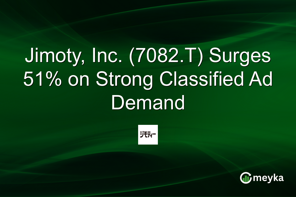 Jimoty, Inc. (7082.T) Surges 51% on Strong Classified Ad Demand