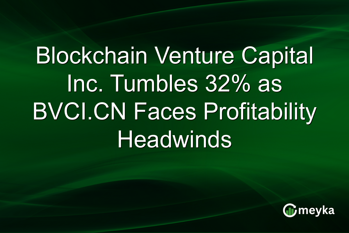 Blockchain Venture Capital Inc. Tumbles 32% as BVCI.CN Faces Profitability Headwinds