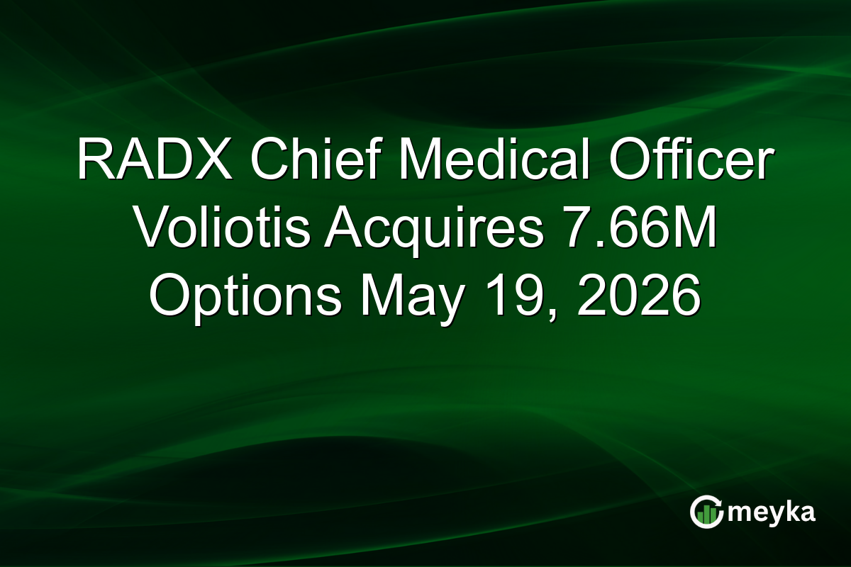 RADX Chief Medical Officer Voliotis Acquires 7.66M Options May 19, 2026