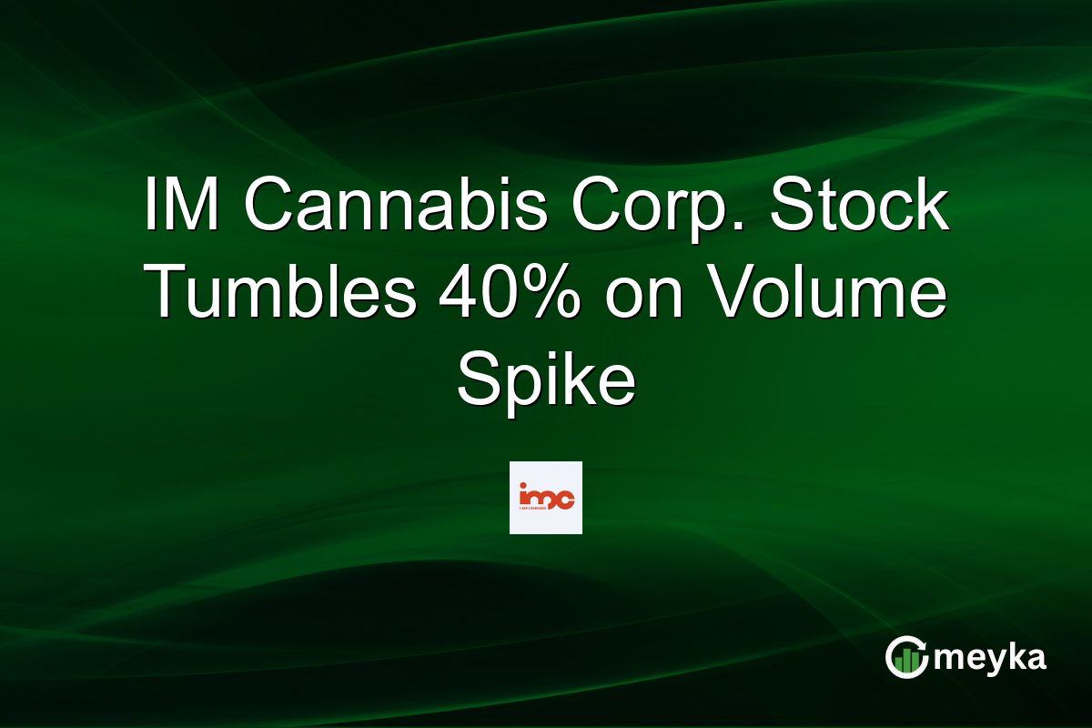 IM Cannabis Corp. Stock Tumbles 40% on Volume Spike