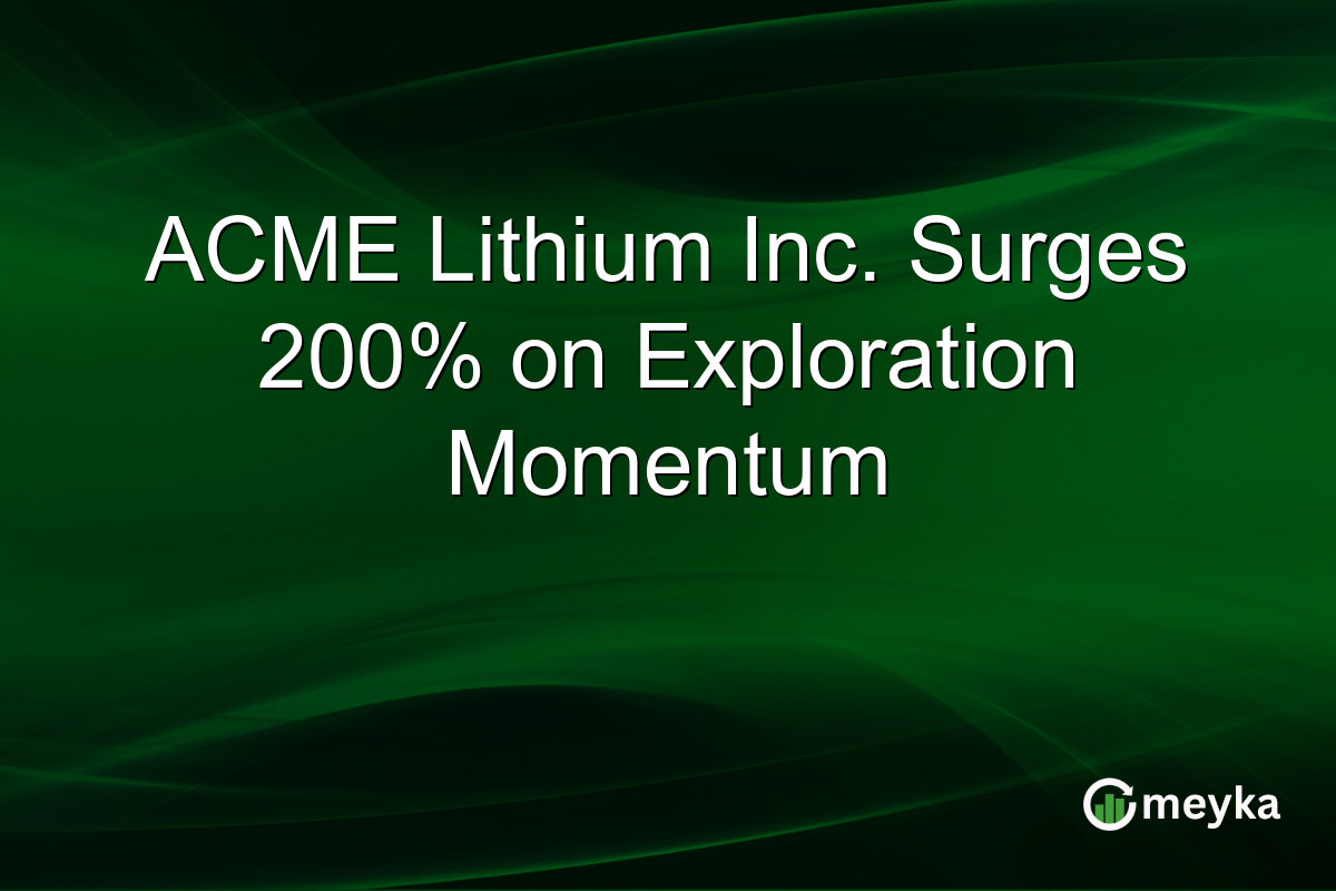 ACME Lithium Inc. Surges 200% on Exploration Momentum