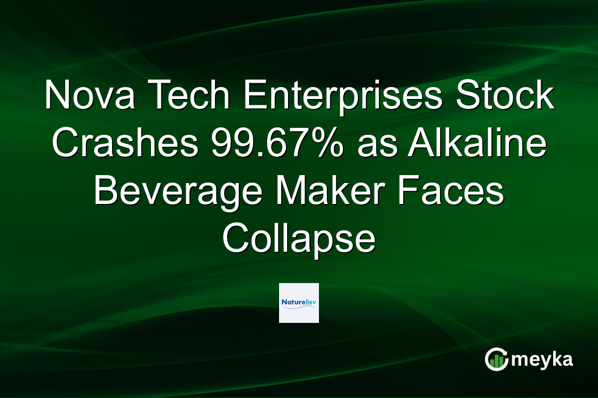Nova Tech Enterprises Stock Crashes 99.67% as Alkaline Beverage Maker Faces Collapse