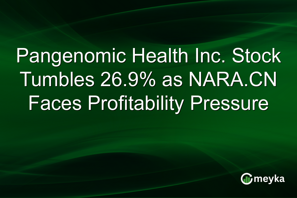 Pangenomic Health Inc. Stock Tumbles 26.9% as NARA.CN Faces Profitability Pressure