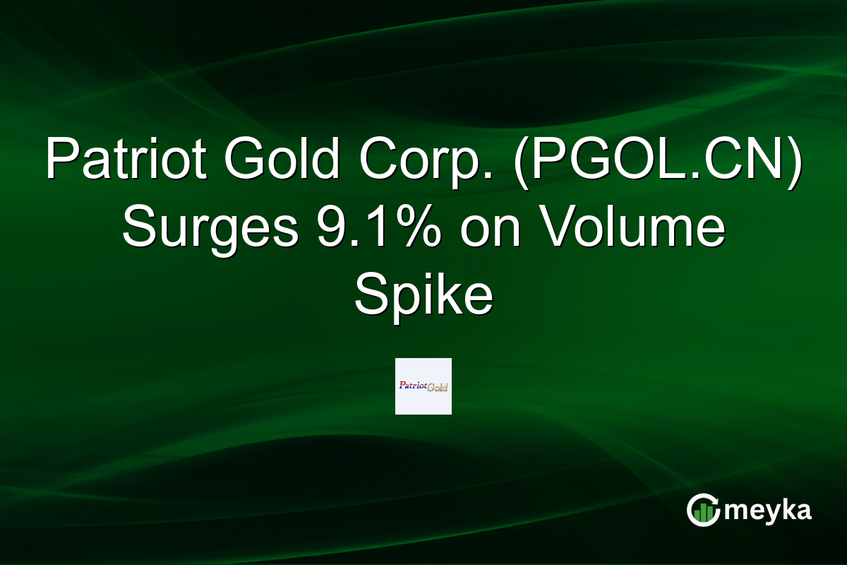 Patriot Gold Corp. (PGOL.CN) Surges 9.1% on Volume Spike