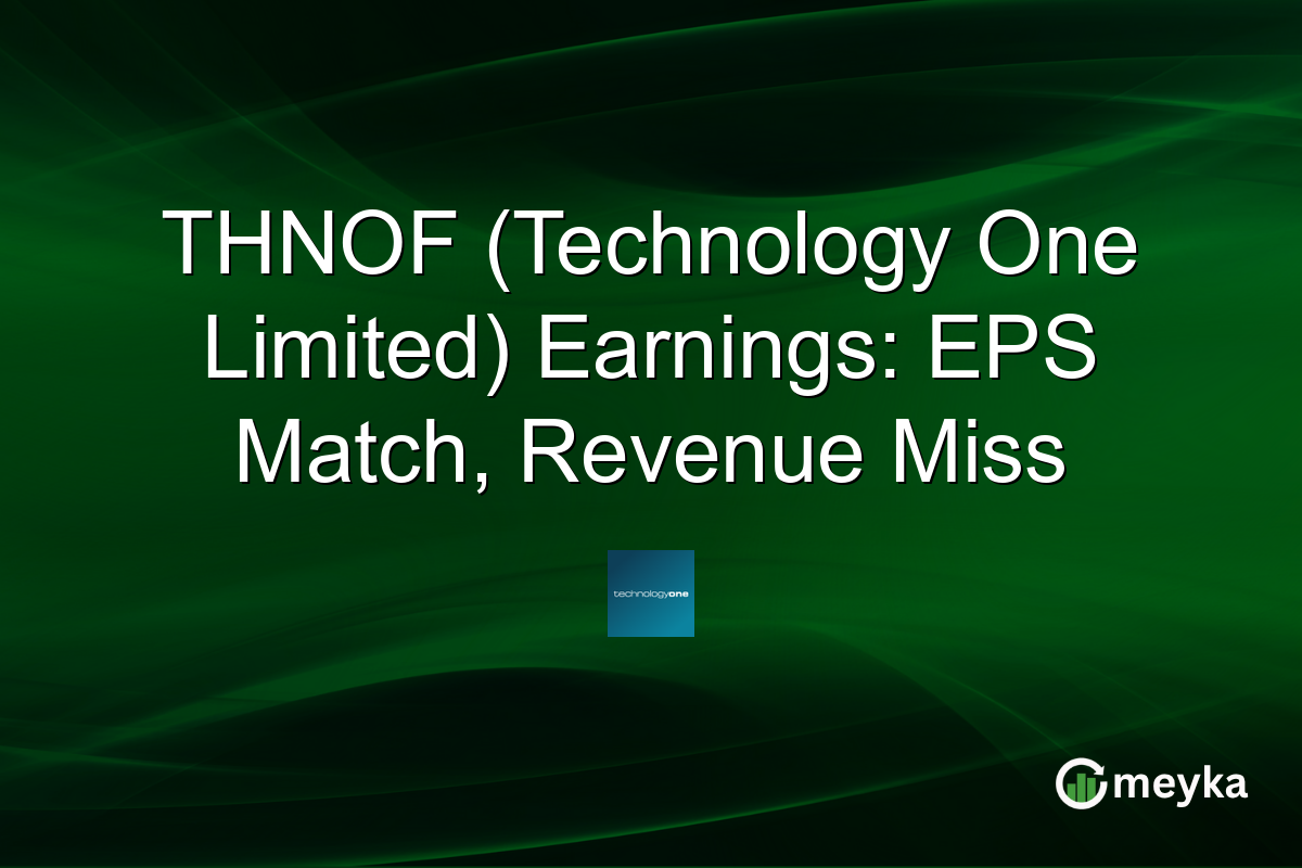 THNOF (Technology One Limited) Earnings: EPS Match, Revenue Miss