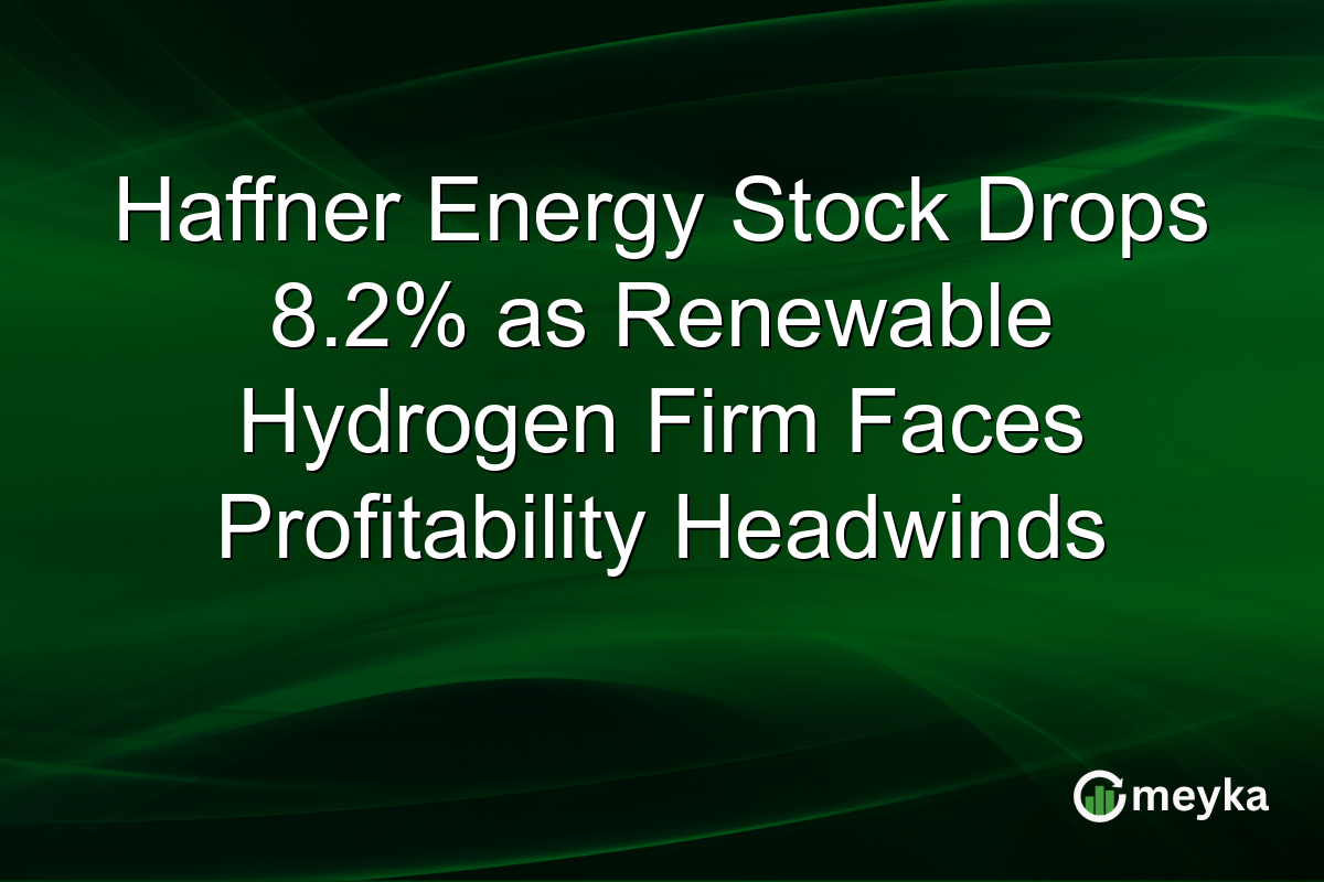 Haffner Energy Stock Drops 8.2% as Renewable Hydrogen Firm Faces Profitability Headwinds