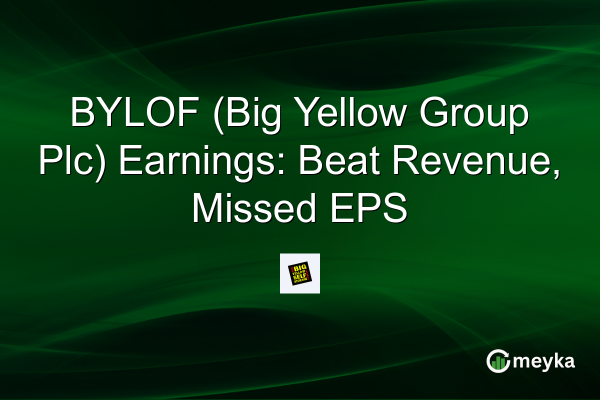 BYLOF (Big Yellow Group Plc) Earnings: Beat Revenue, Missed EPS
