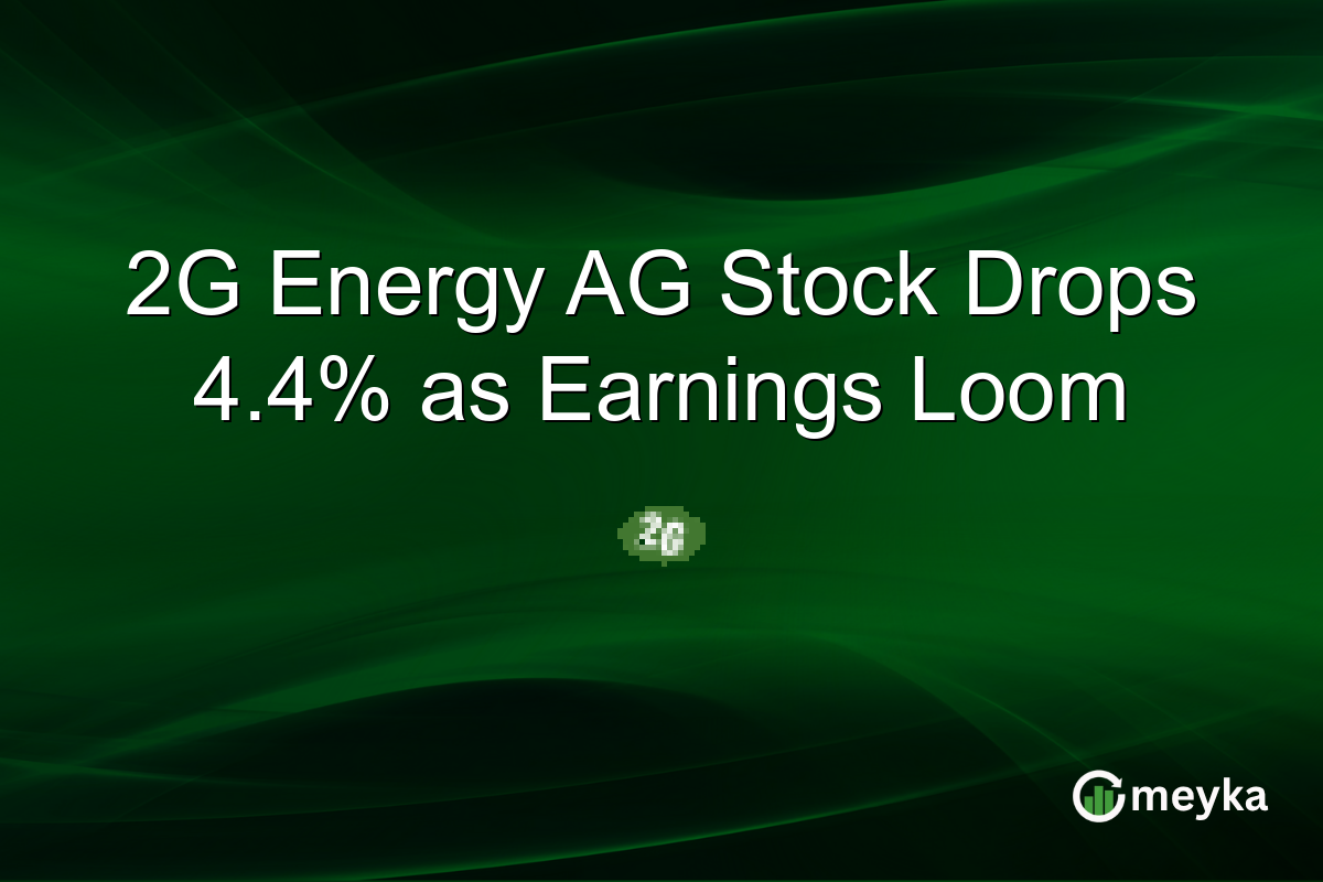 2G Energy AG Stock Drops 4.4% as Earnings Loom