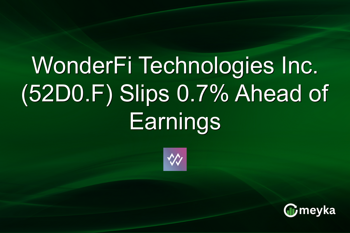 WonderFi Technologies Inc. (52D0.F) Slips 0.7% Ahead of Earnings
