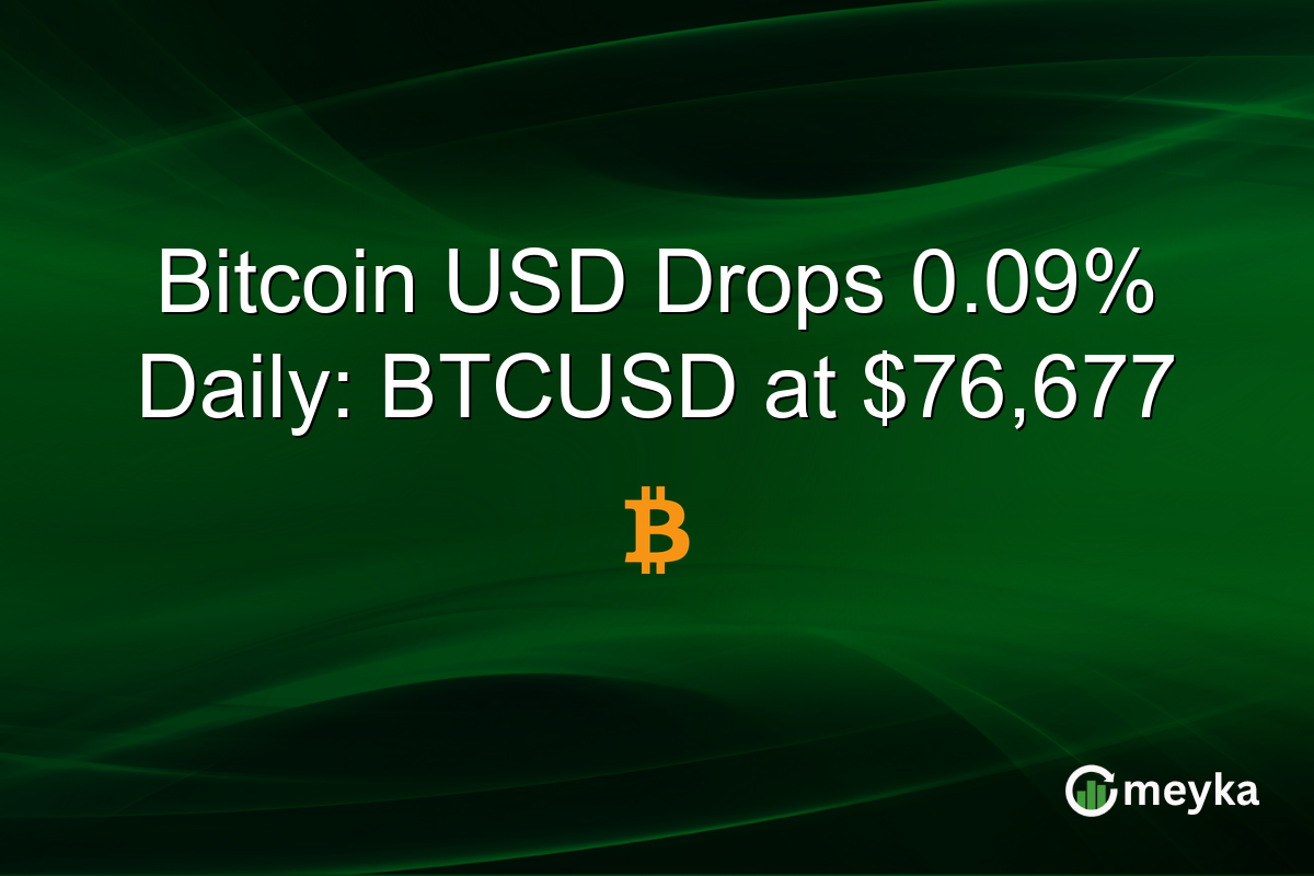 Bitcoin USD Drops 0.09% Daily: BTCUSD at $76,677