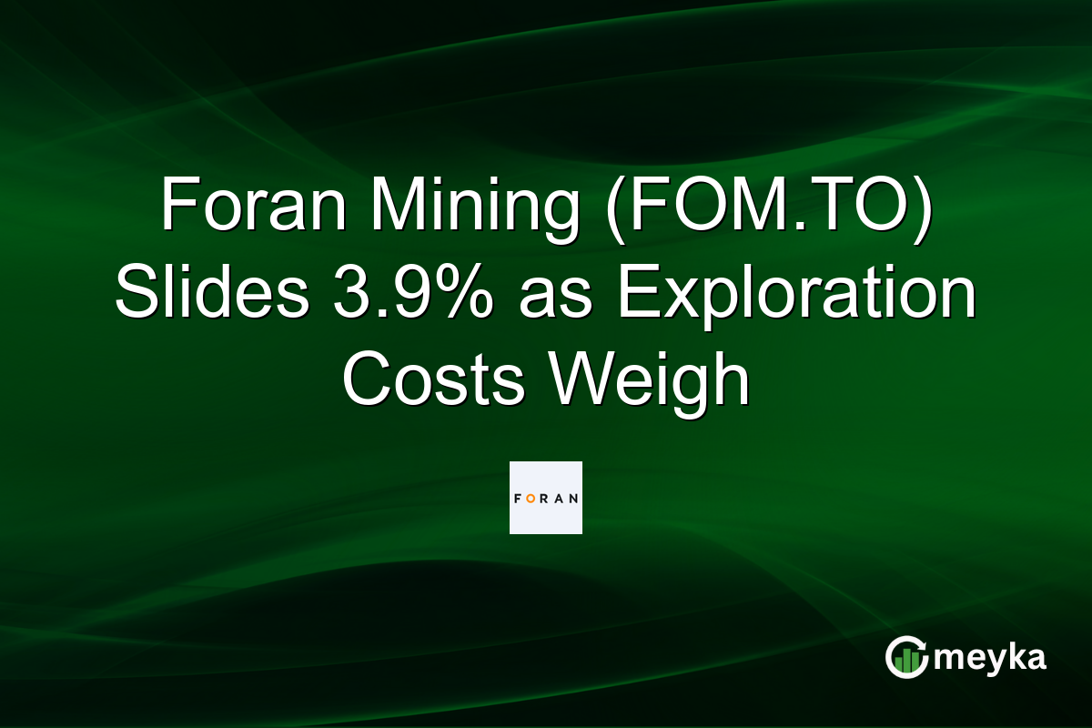 Foran Mining (FOM.TO) Slides 3.9% as Exploration Costs Weigh