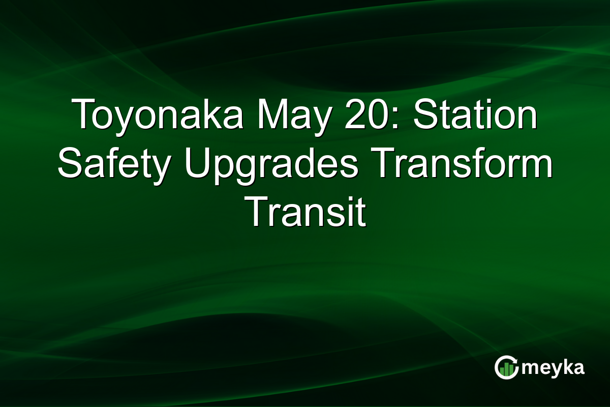 Toyonaka May 20: Station Safety Upgrades Transform Transit