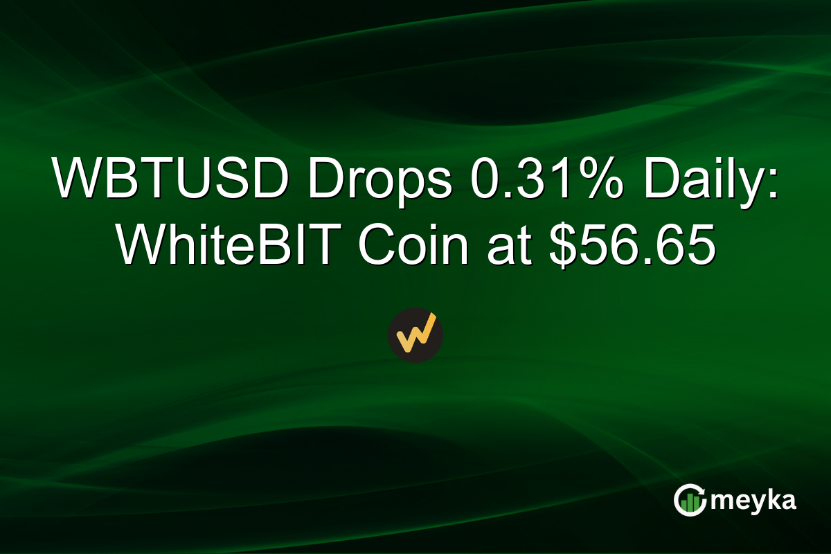 WBTUSD Drops 0.31% Daily: WhiteBIT Coin at $56.65