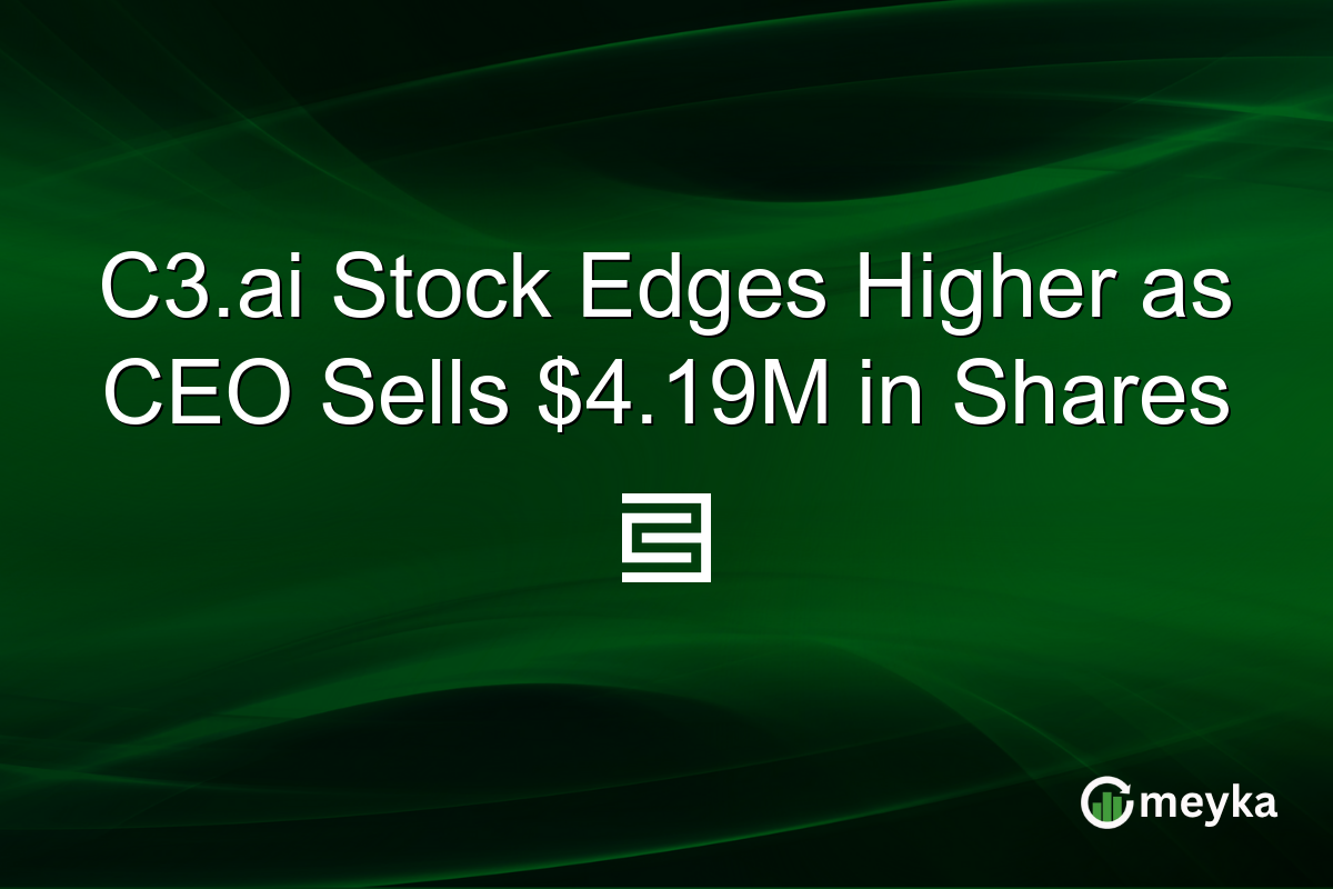 C3.ai Stock Edges Higher as CEO Sells $4.19M in Shares