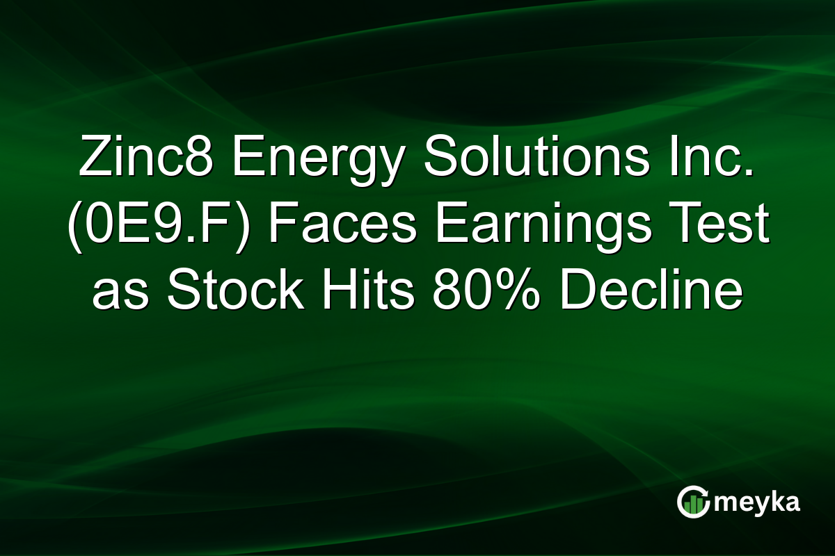 Zinc8 Energy Solutions Inc. (0E9.F) Faces Earnings Test as Stock Hits 80% Decline