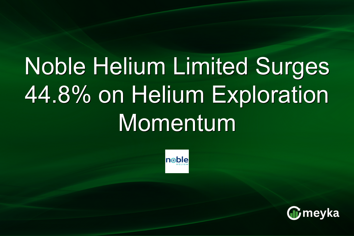 Noble Helium Limited Surges 44.8% on Helium Exploration Momentum