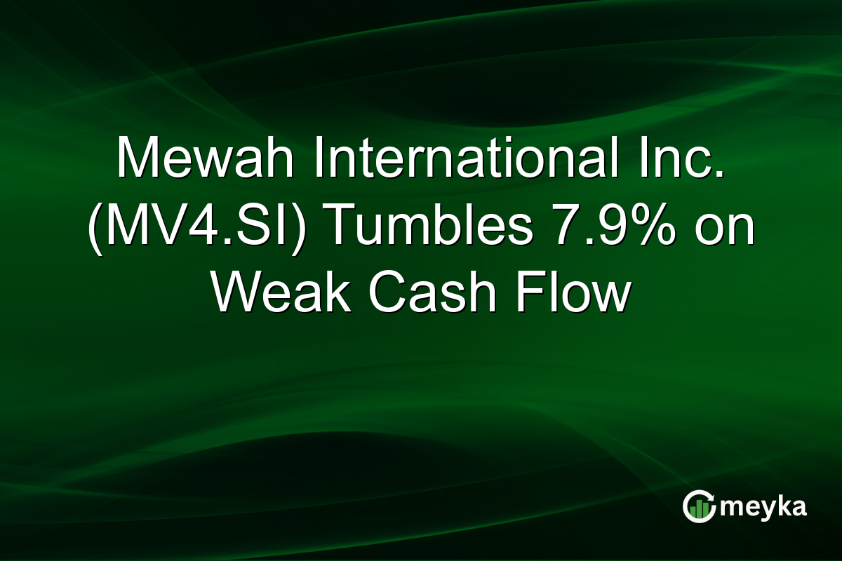Mewah International Inc. (MV4.SI) Tumbles 7.9% on Weak Cash Flow