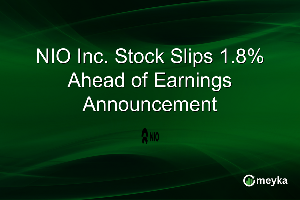 NIO Inc. Stock Slips 1.8% Ahead of Earnings Announcement