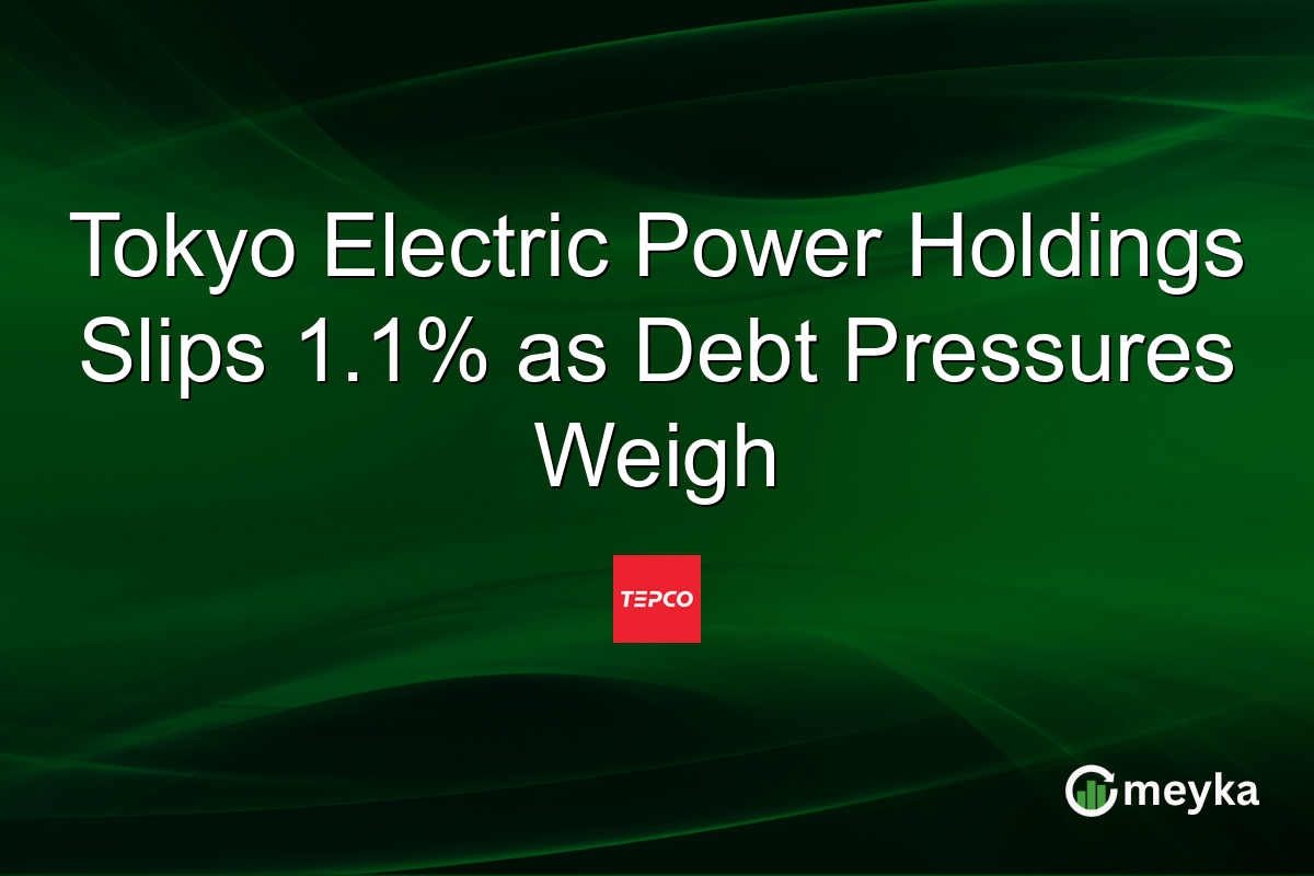 Tokyo Electric Power Holdings Slips 1.1% as Debt Pressures Weigh