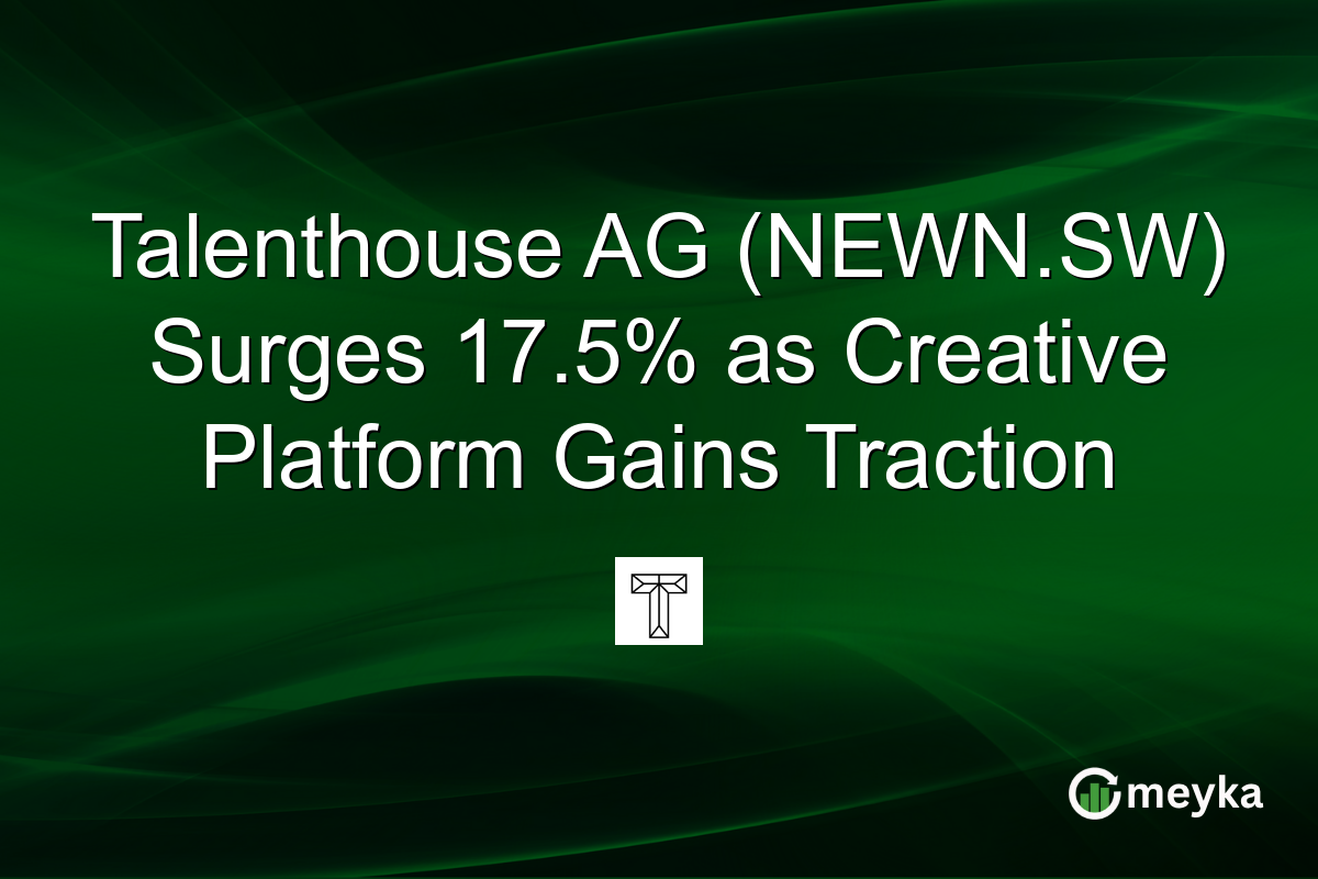 Talenthouse AG (NEWN.SW) Surges 17.5% as Creative Platform Gains Traction