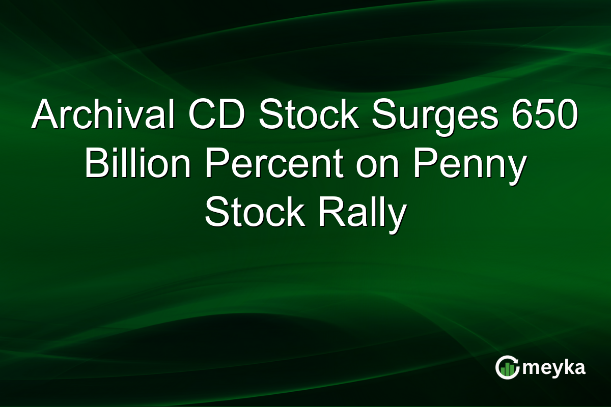 Archival CD Stock Surges 650 Billion Percent on Penny Stock Rally