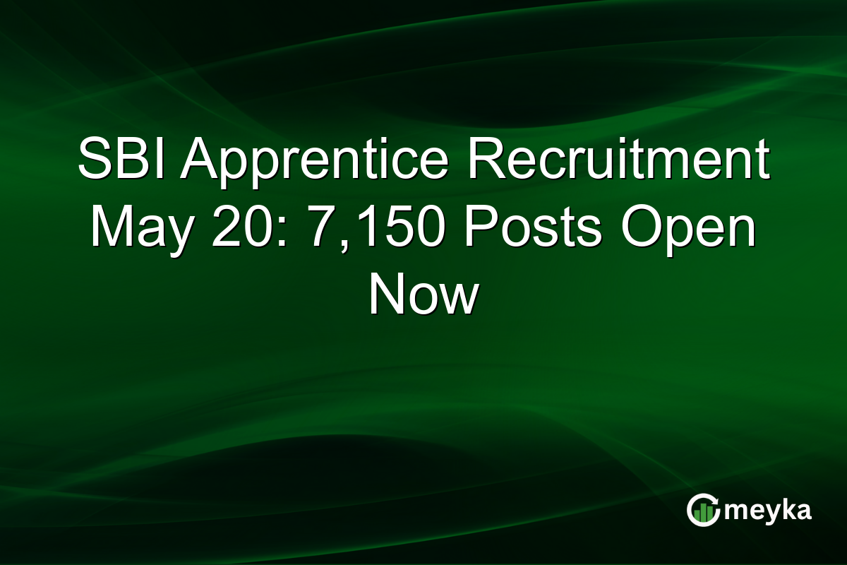 SBI Apprentice Recruitment May 20: 7,150 Posts Open Now