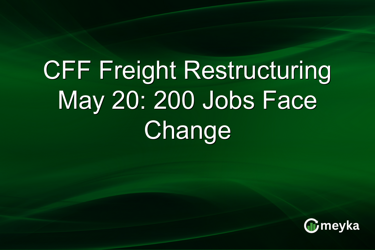 CFF Freight Restructuring May 20: 200 Jobs Face Change