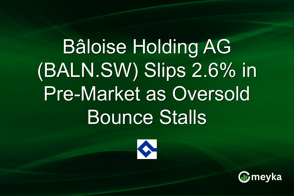 Bâloise Holding AG (BALN.SW) Slips 2.6% in Pre-Market as Oversold Bounce Stalls