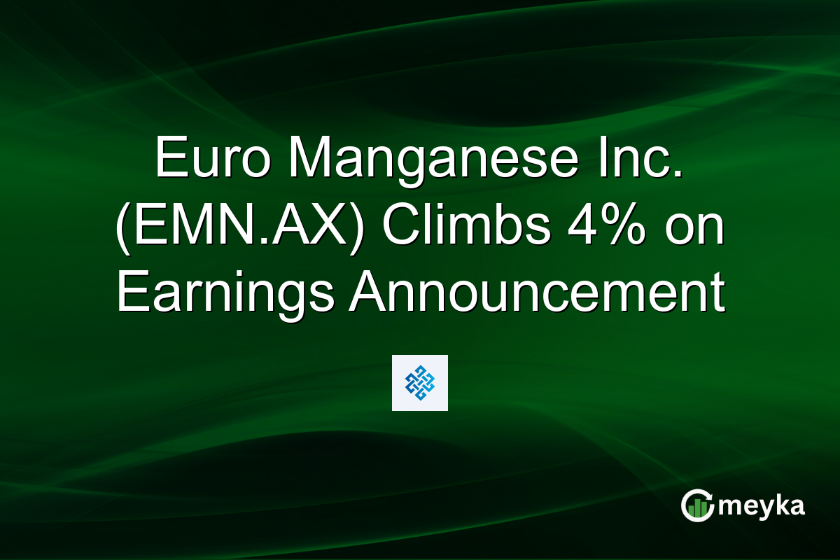 Euro Manganese Inc. (EMN.AX) Climbs 4% on Earnings Announcement
