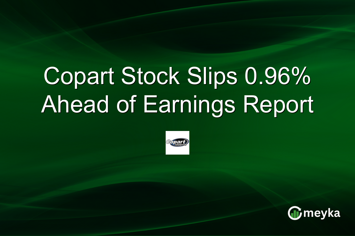 Copart Stock Slips 0.96% Ahead of Earnings Report