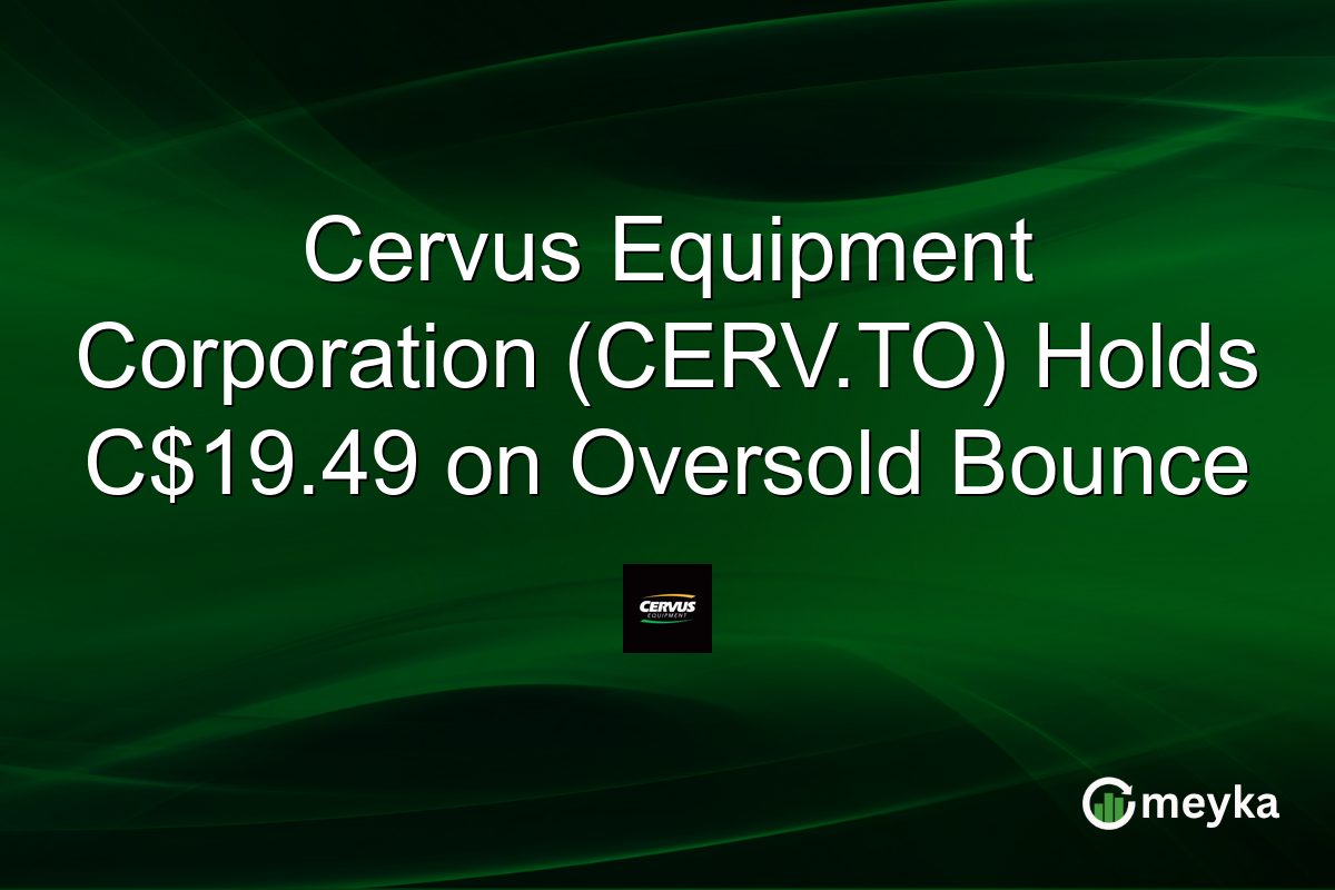 Cervus Equipment Corporation (CERV.TO) Holds C$19.49 on Oversold Bounce