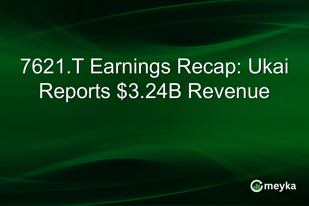 7621.T Earnings Recap: Ukai Reports $3.24B Revenue