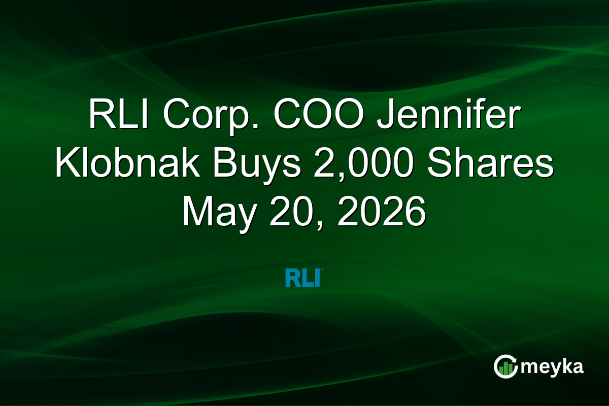RLI Corp. COO Jennifer Klobnak Buys 2,000 Shares May 20, 2026