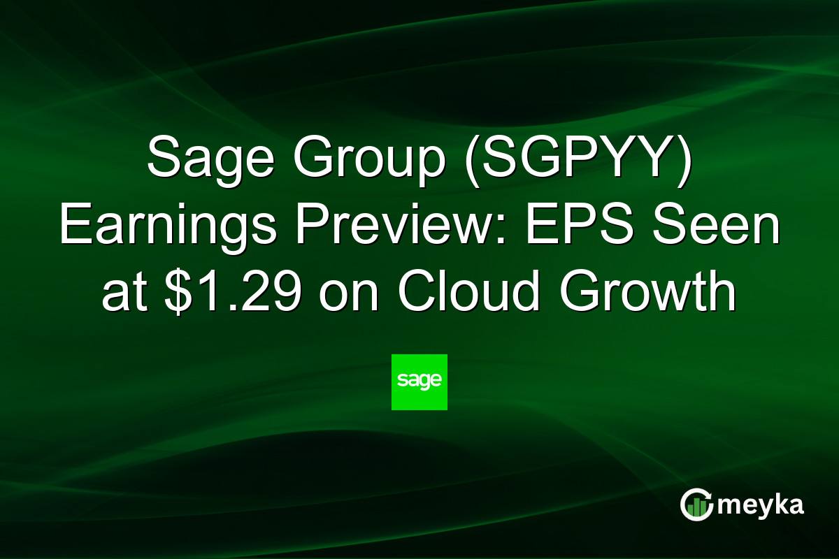 Sage Group (SGPYY) Earnings Preview: EPS Seen at $1.29 on Cloud Growth