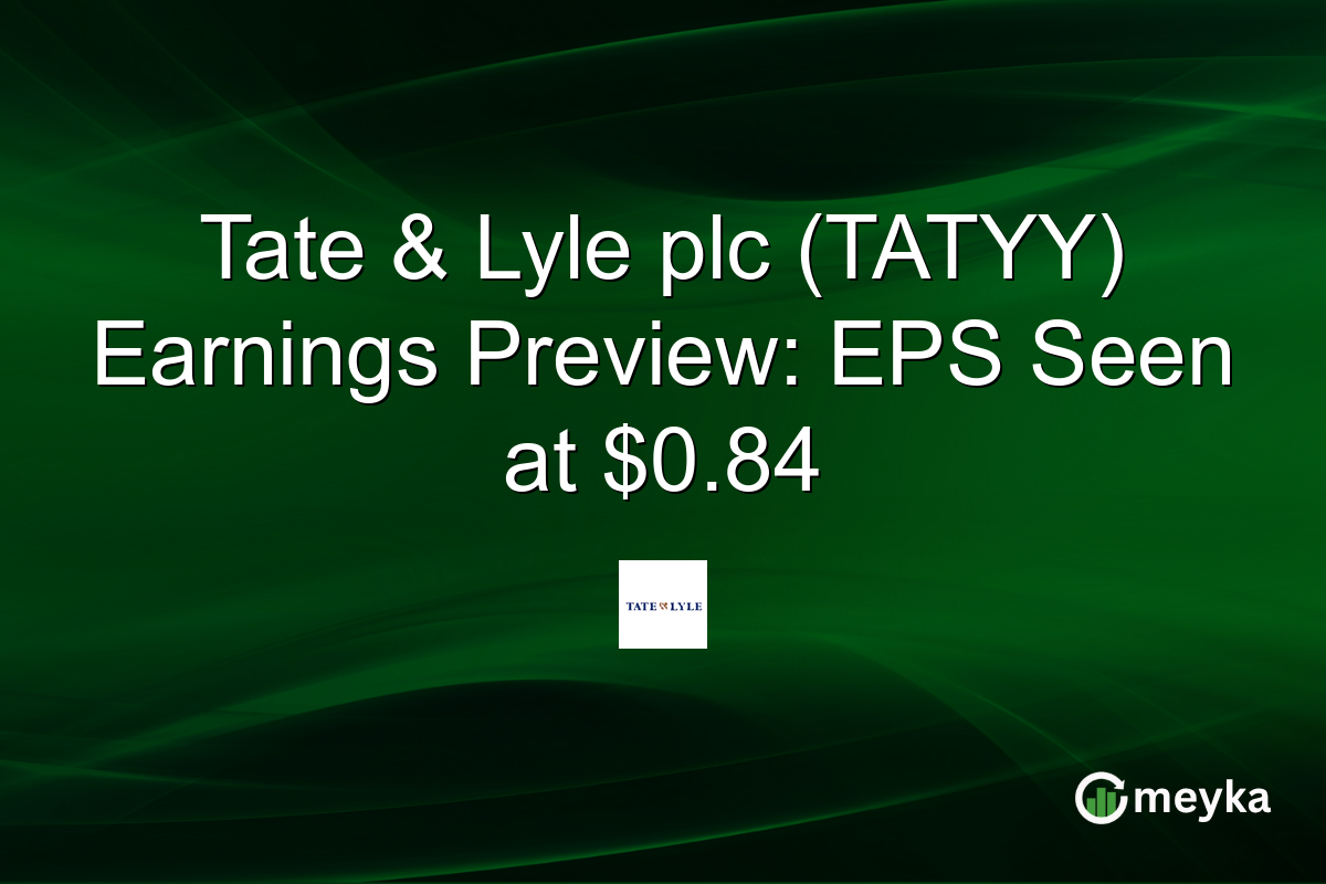 Tate & Lyle plc (TATYY) Earnings Preview: EPS Seen at $0.84
