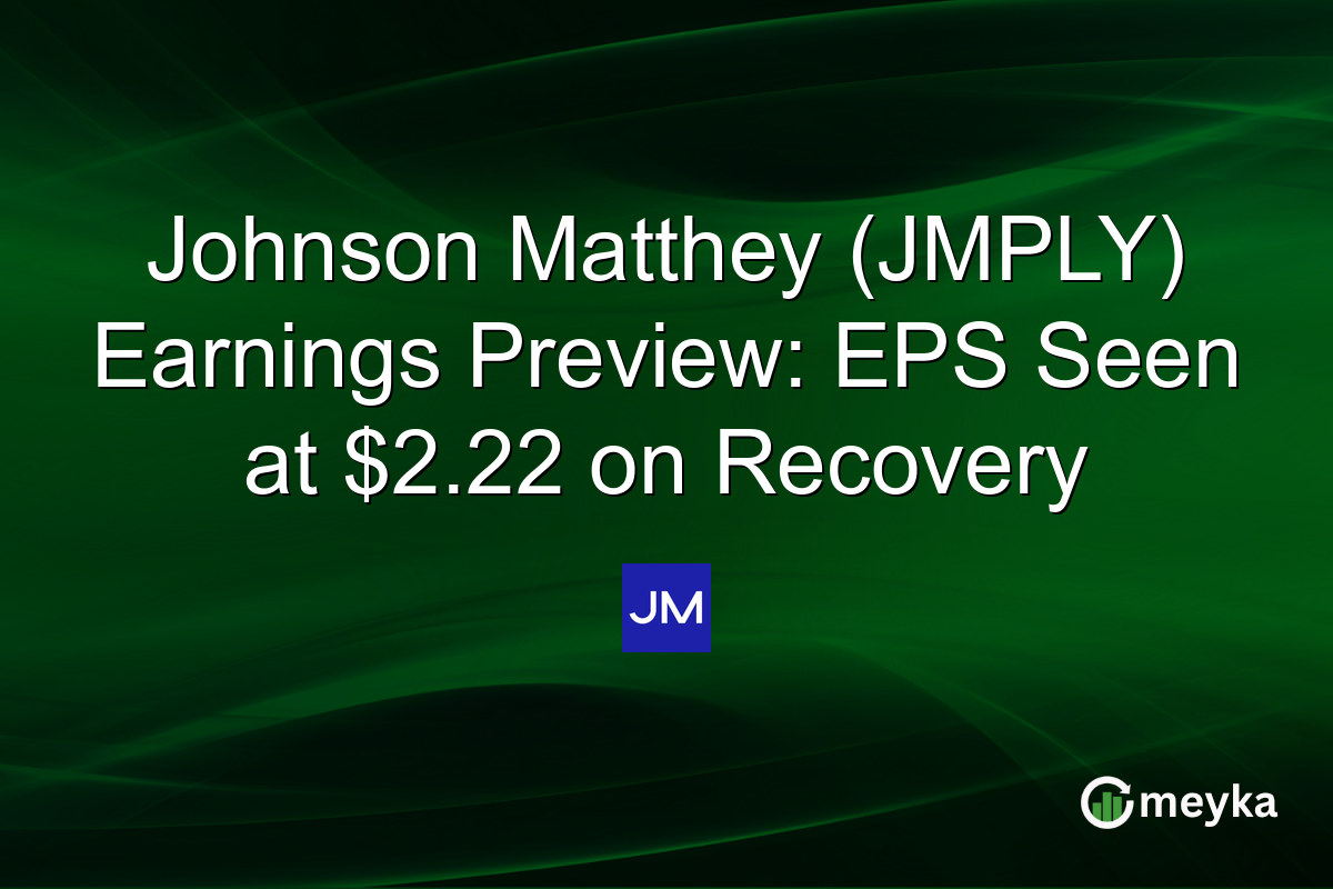 Johnson Matthey (JMPLY) Earnings Preview: EPS Seen at $2.22 on Recovery