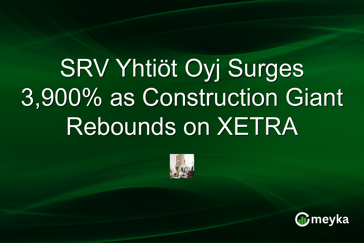 SRV Yhtiöt Oyj Surges 3,900% as Construction Giant Rebounds on XETRA