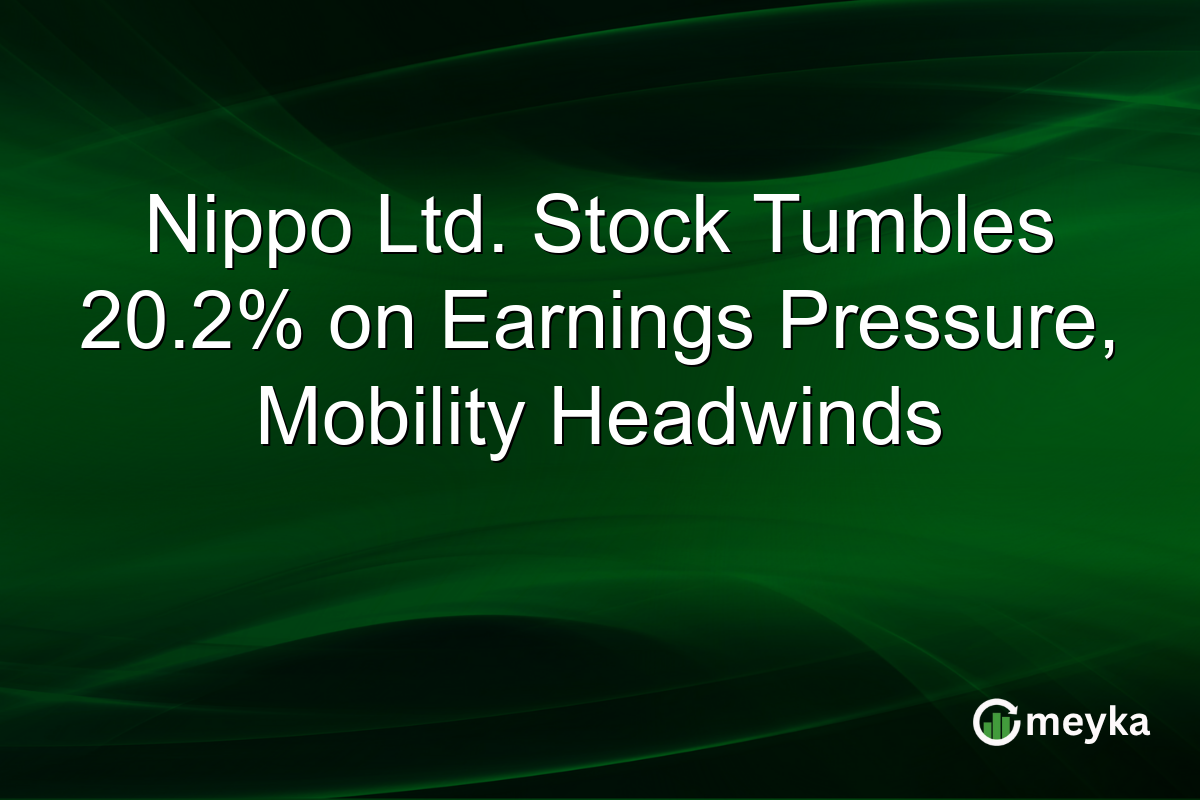 Nippo Ltd. Stock Tumbles 20.2% on Earnings Pressure, Mobility Headwinds