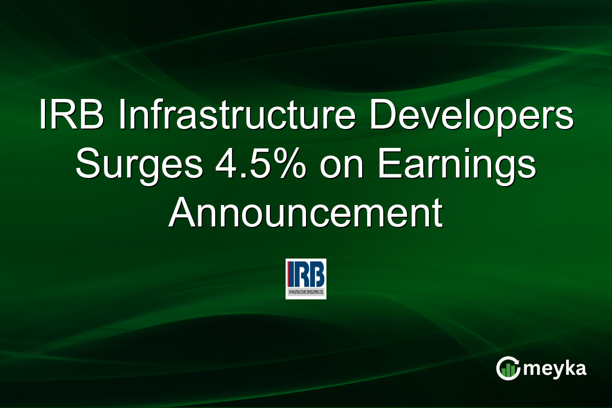 IRB Infrastructure Developers Surges 4.5% on Earnings Announcement