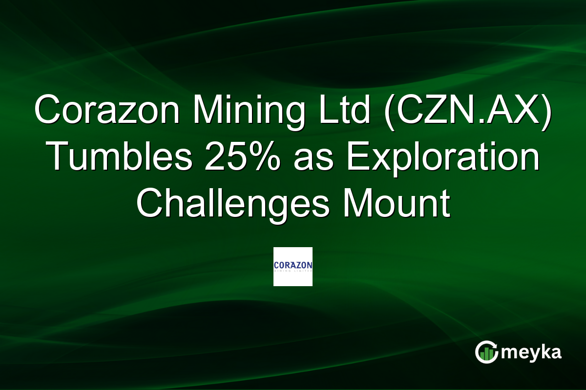 Corazon Mining Ltd (CZN.AX) Tumbles 25% as Exploration Challenges Mount