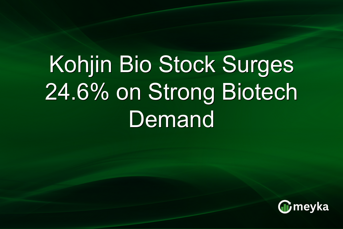 Kohjin Bio Stock Surges 24.6% on Strong Biotech Demand