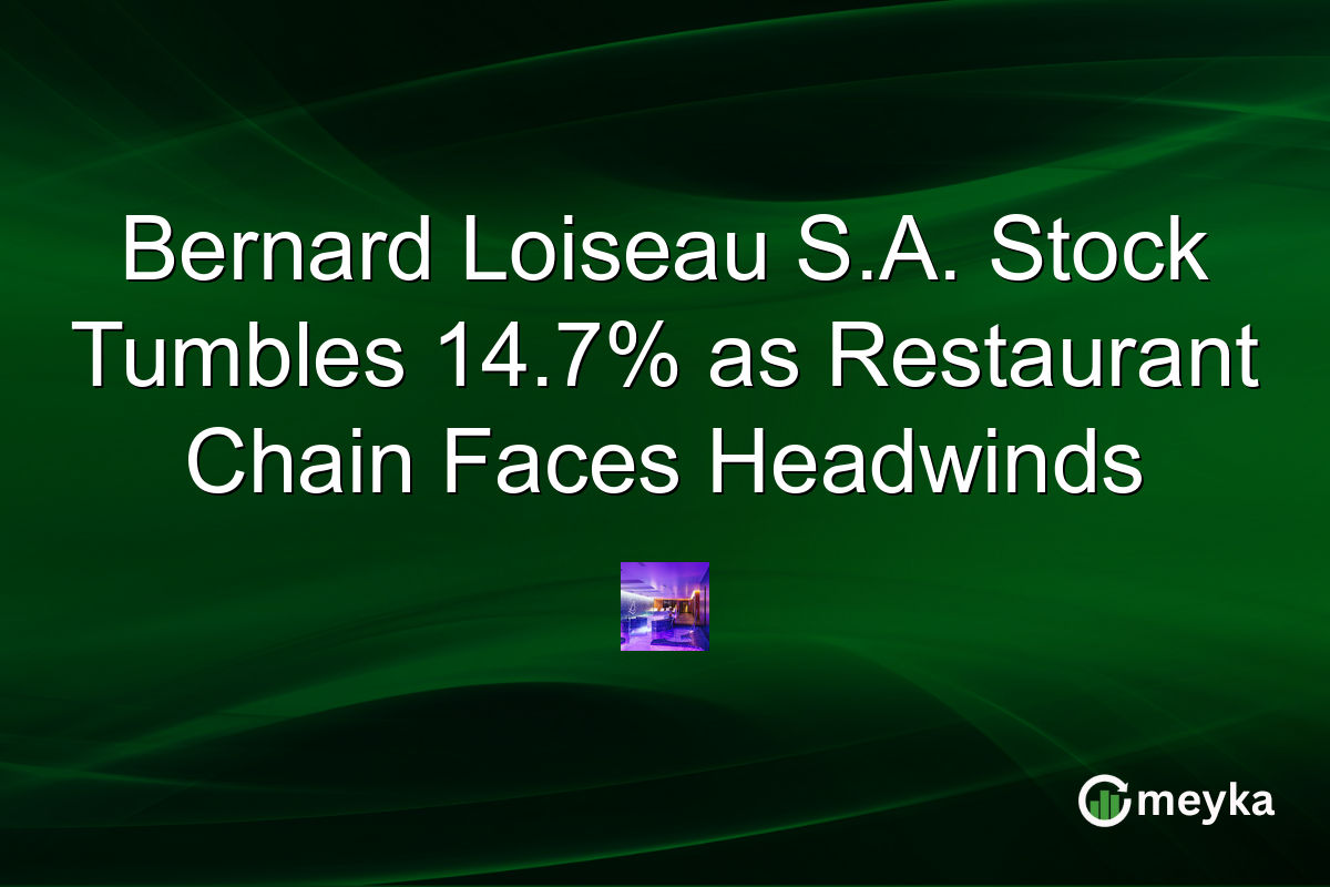 Bernard Loiseau S.A. Stock Tumbles 14.7% as Restaurant Chain Faces Headwinds