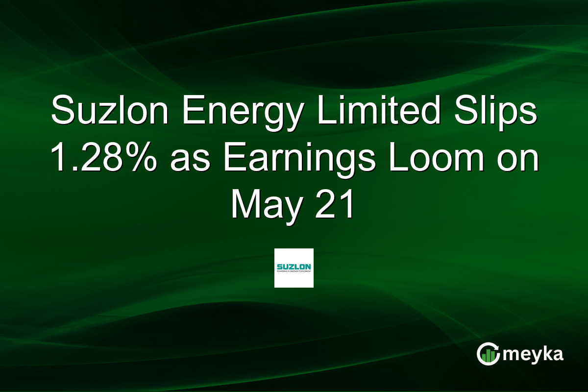 Suzlon Energy Limited Slips 1.28% as Earnings Loom on May 21